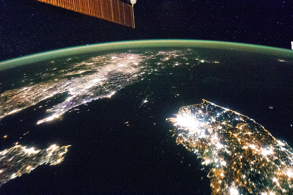 Korean Peninsula from space, NASA 2014
